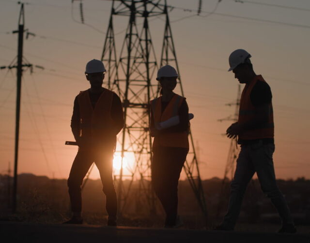 people walking energy grid